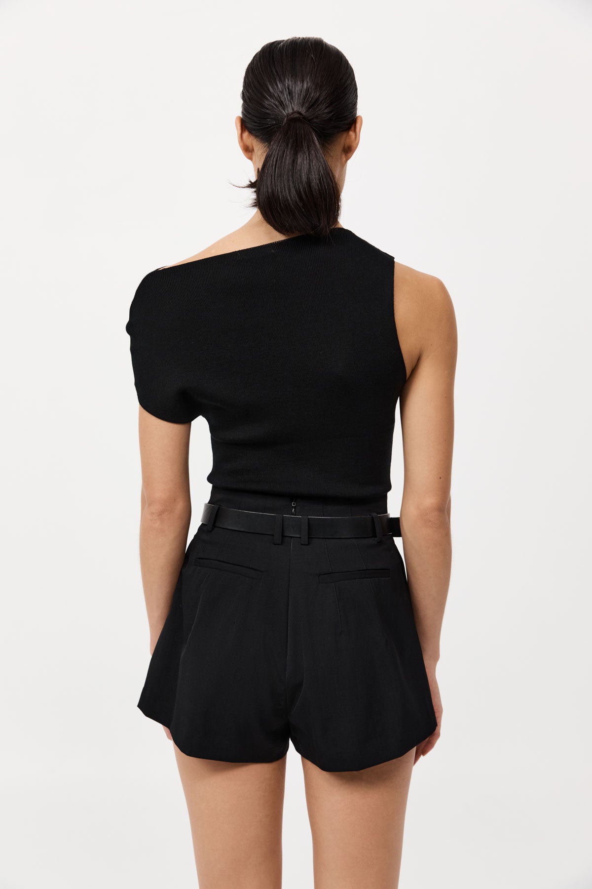 Paperbag Waist Shorts - Black