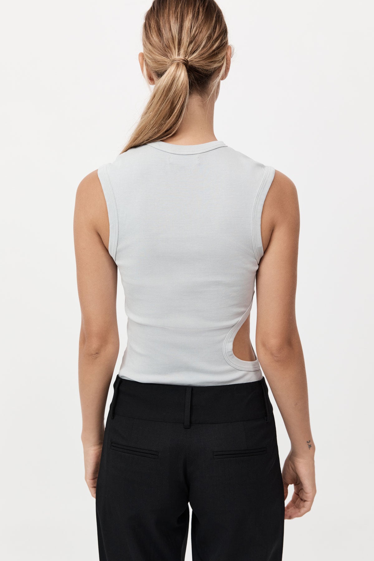 Organic Cotton Cut Out Tank - Silver