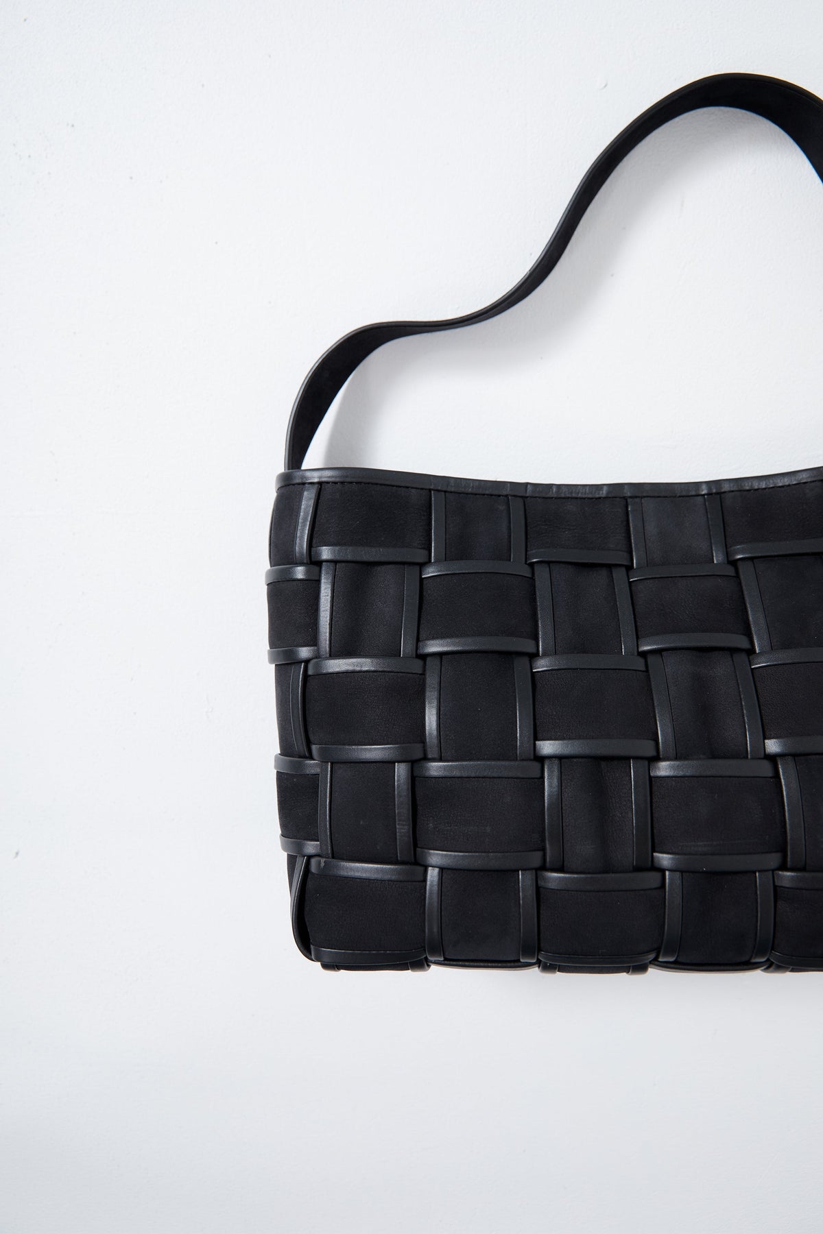 Border Woven Mini Tote - Black