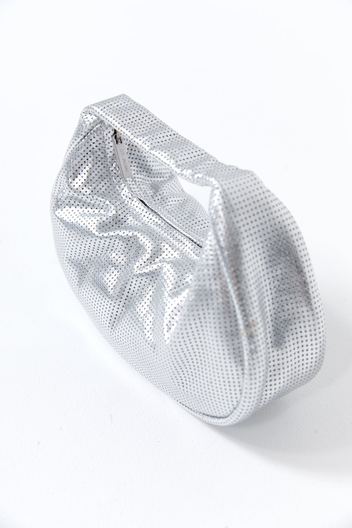 Perforated Mini Bon Bon Bag - Silver