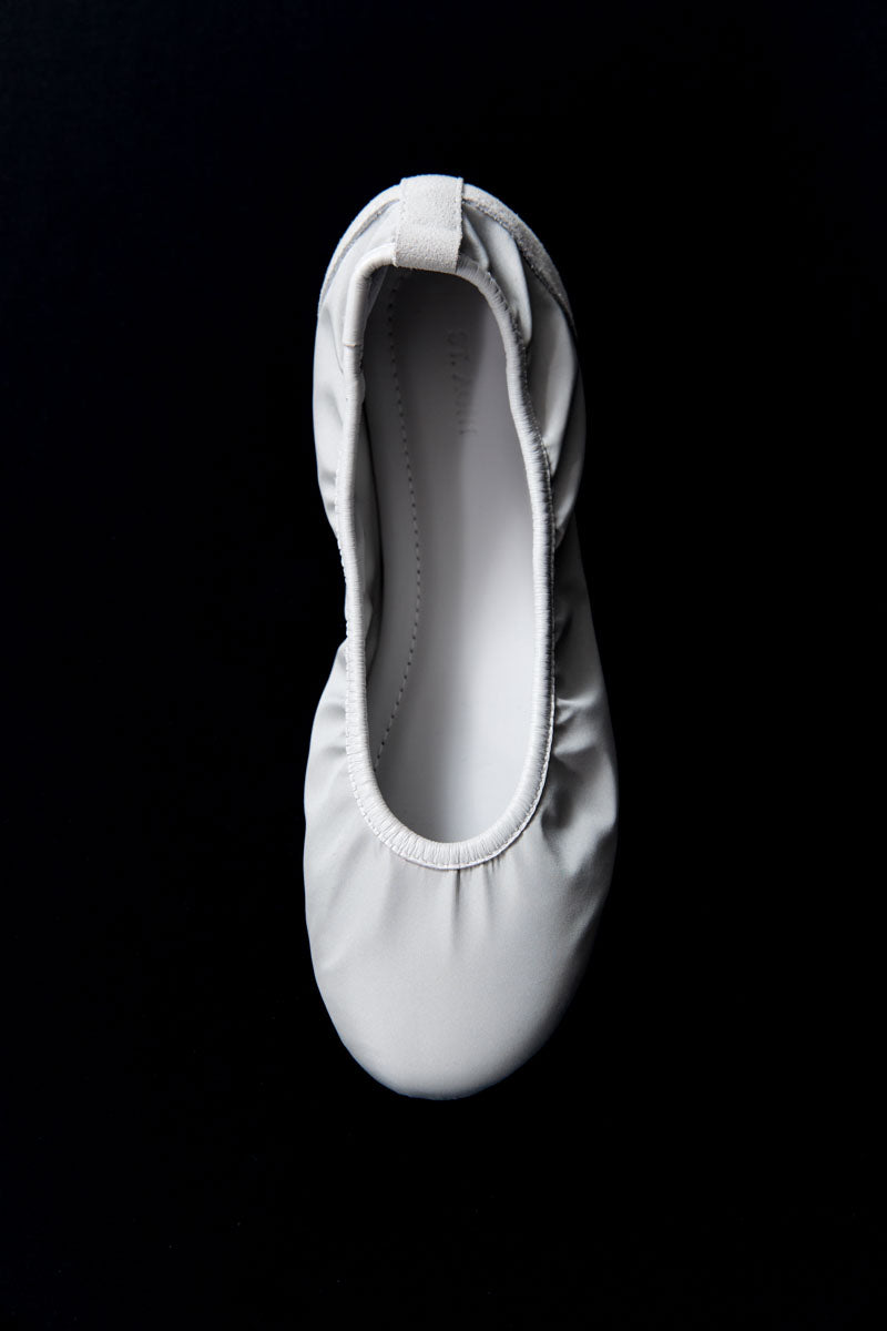 Satin Ballet Flat - Silver