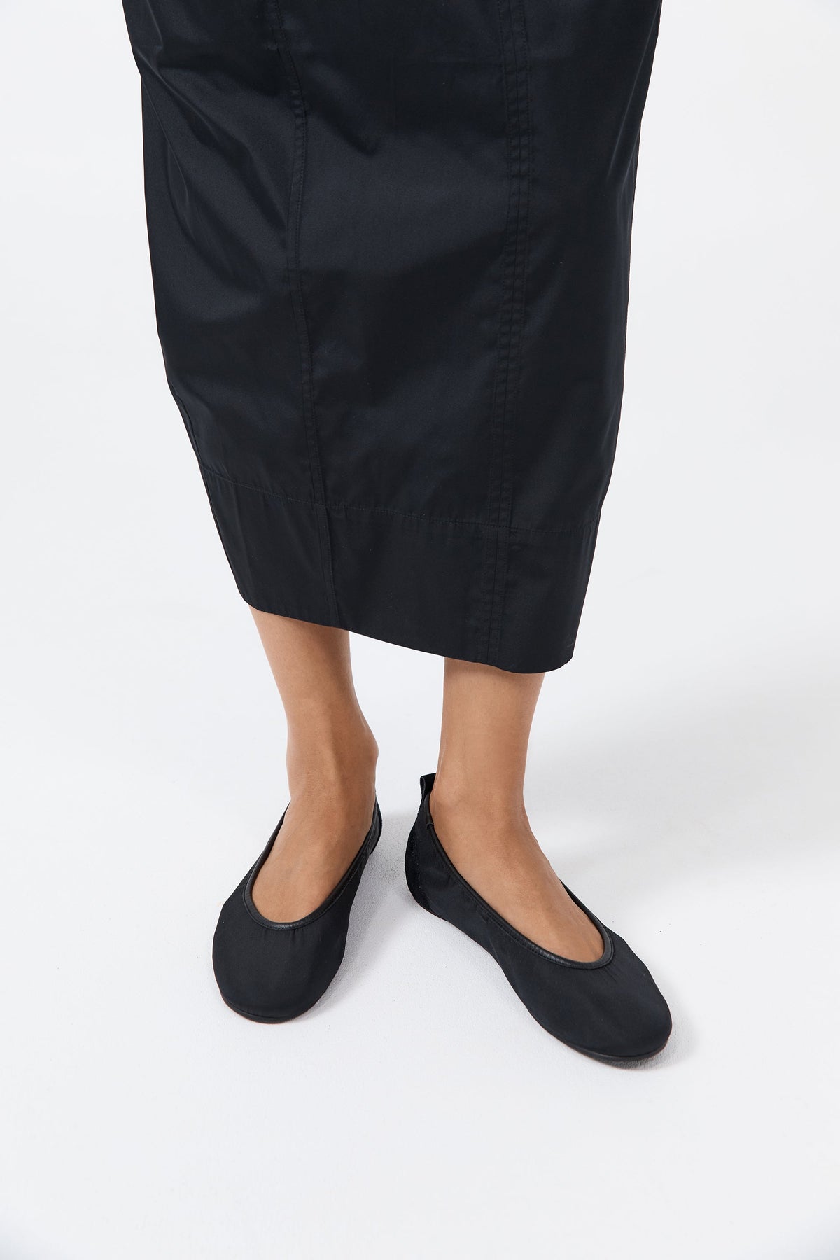 Satin Ballet Flat - Black