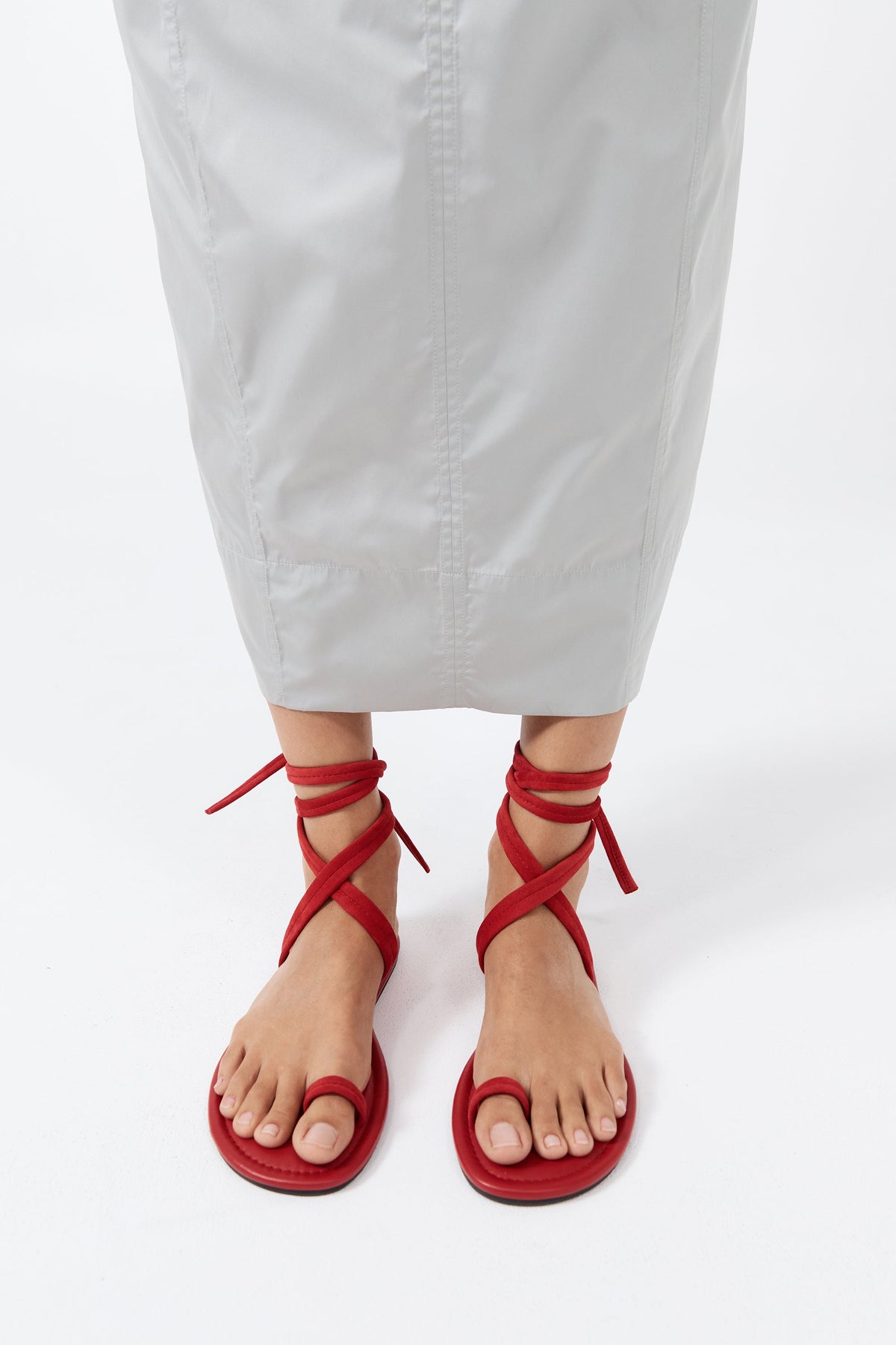 Tie Up Flat - Rosso
