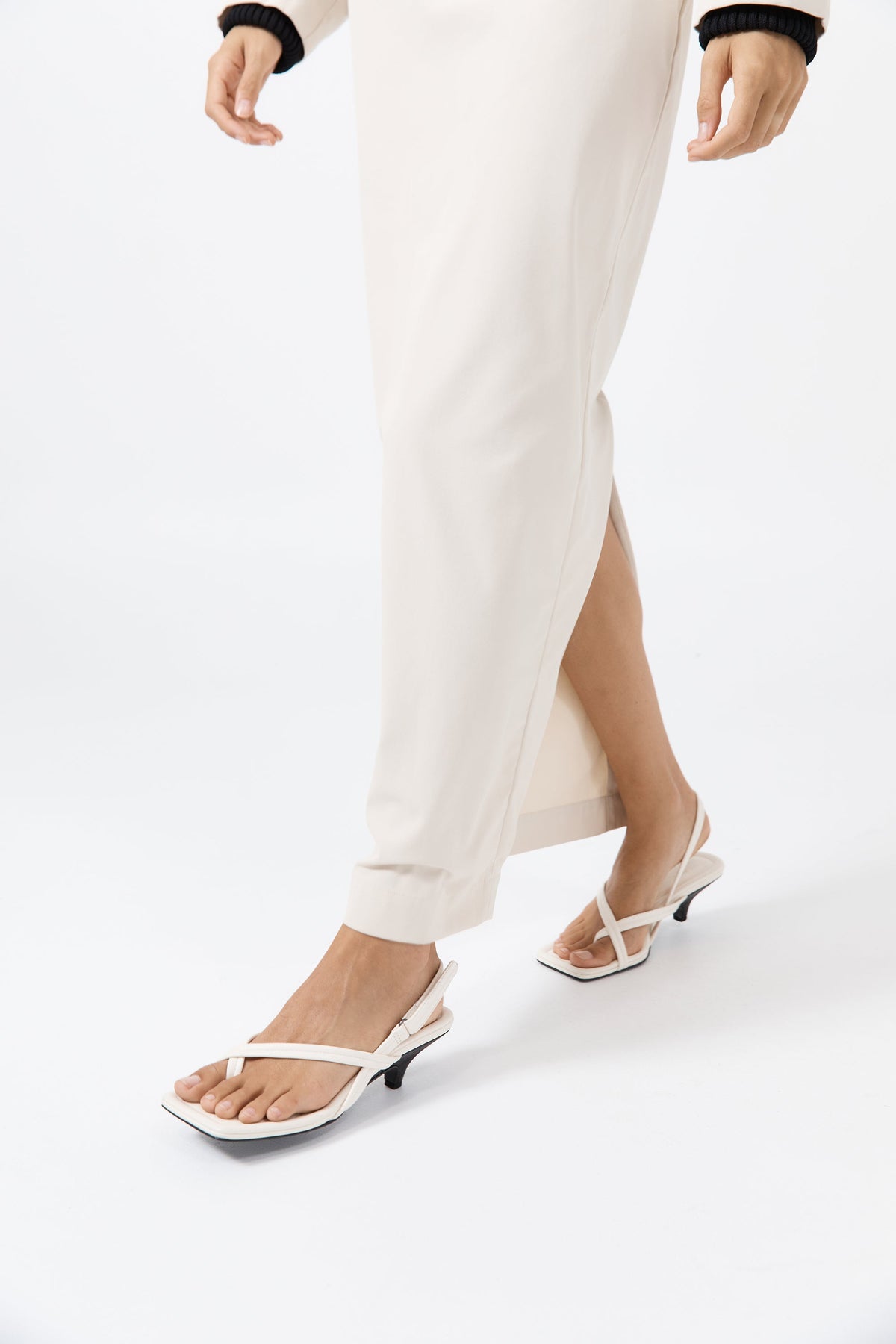 Cross Detail Heel - Off White