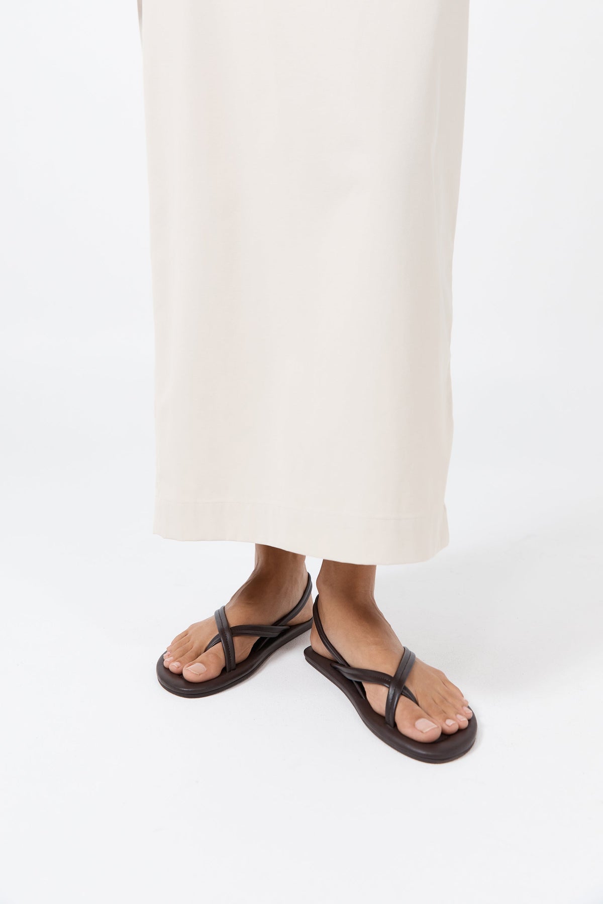 Cross Detail Sandal - Coffee