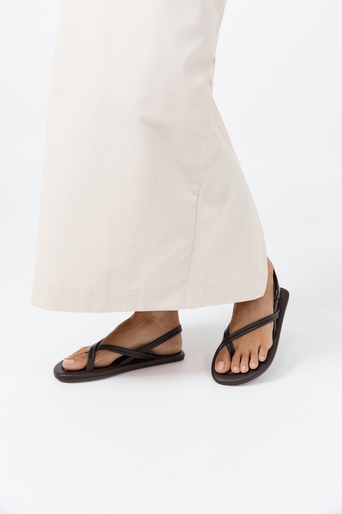 Cross Detail Sandal - Coffee
