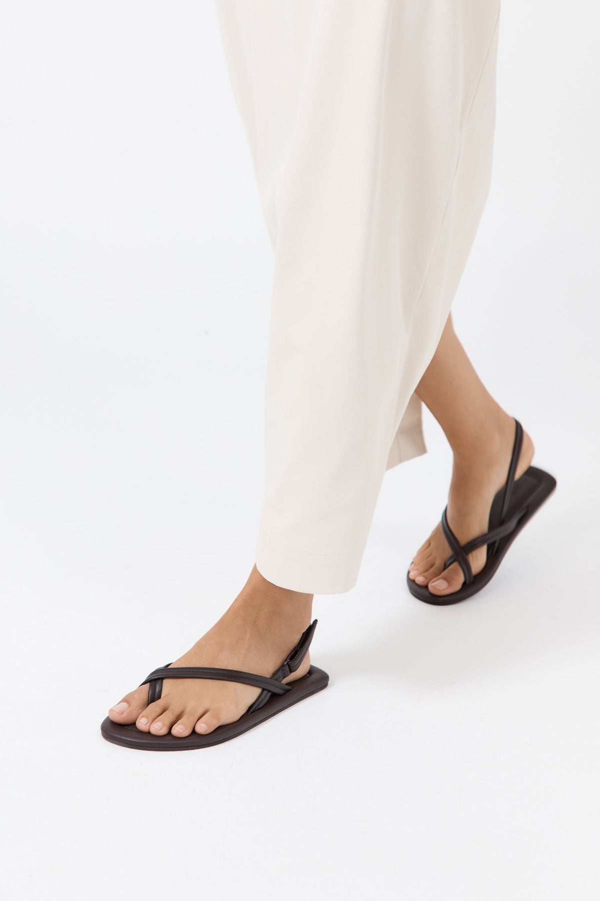 Cross Detail Sandal - Coffee