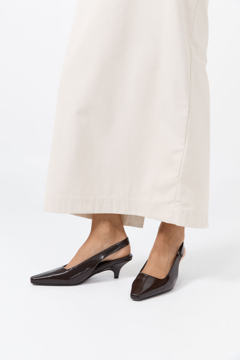 Utility Sling Back Heel - Coffee