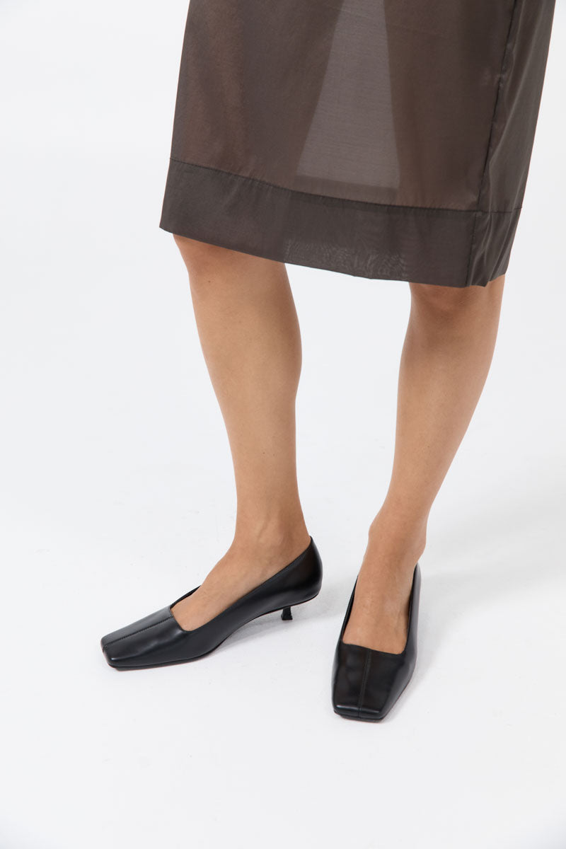 Square Toe Pump - Black