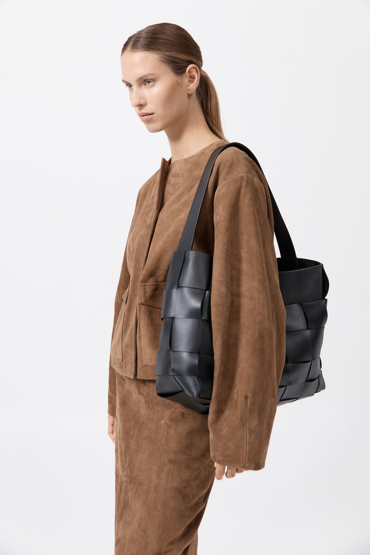Woven Large Tote - Black