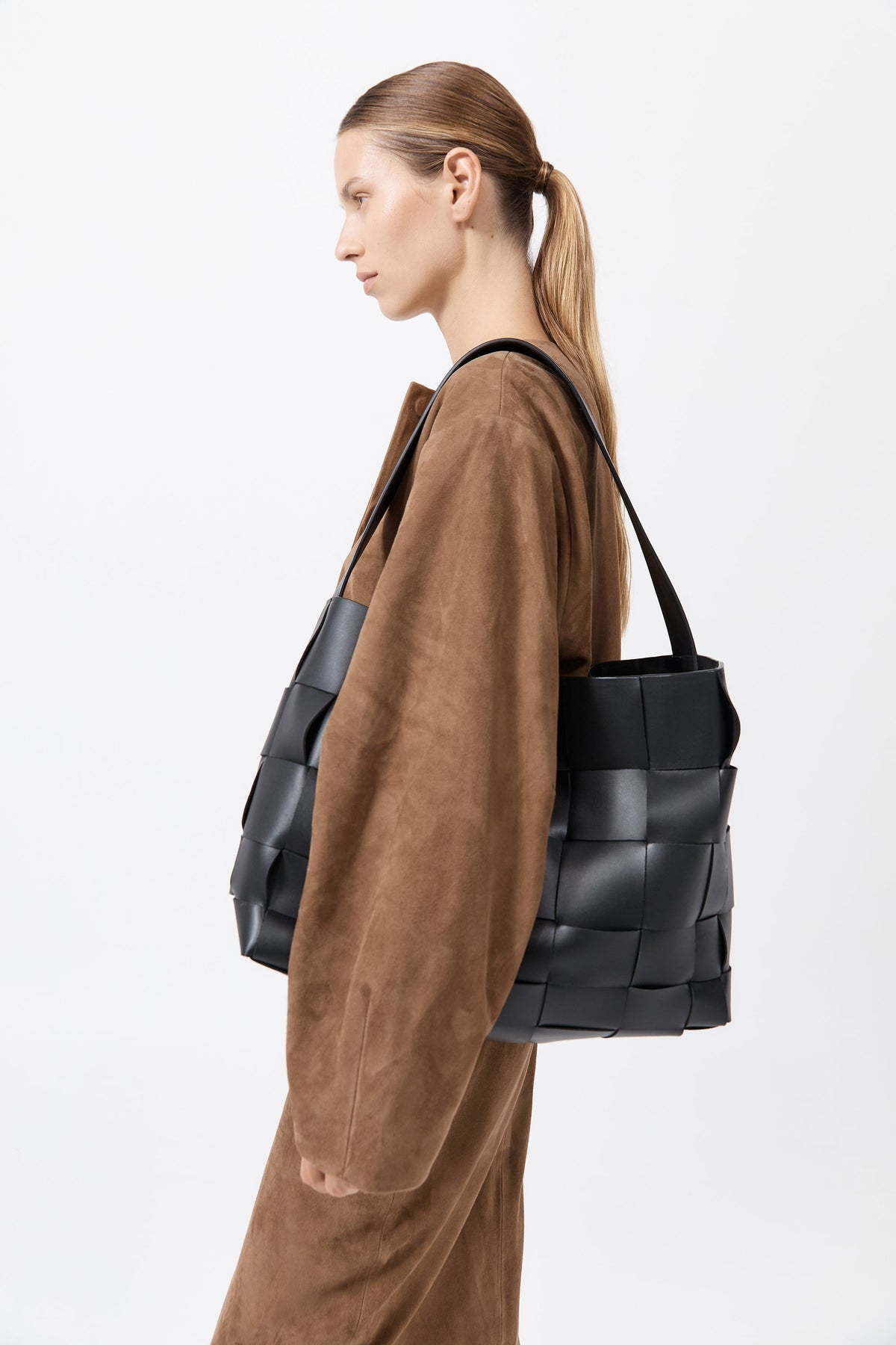 Woven Large Tote - Black