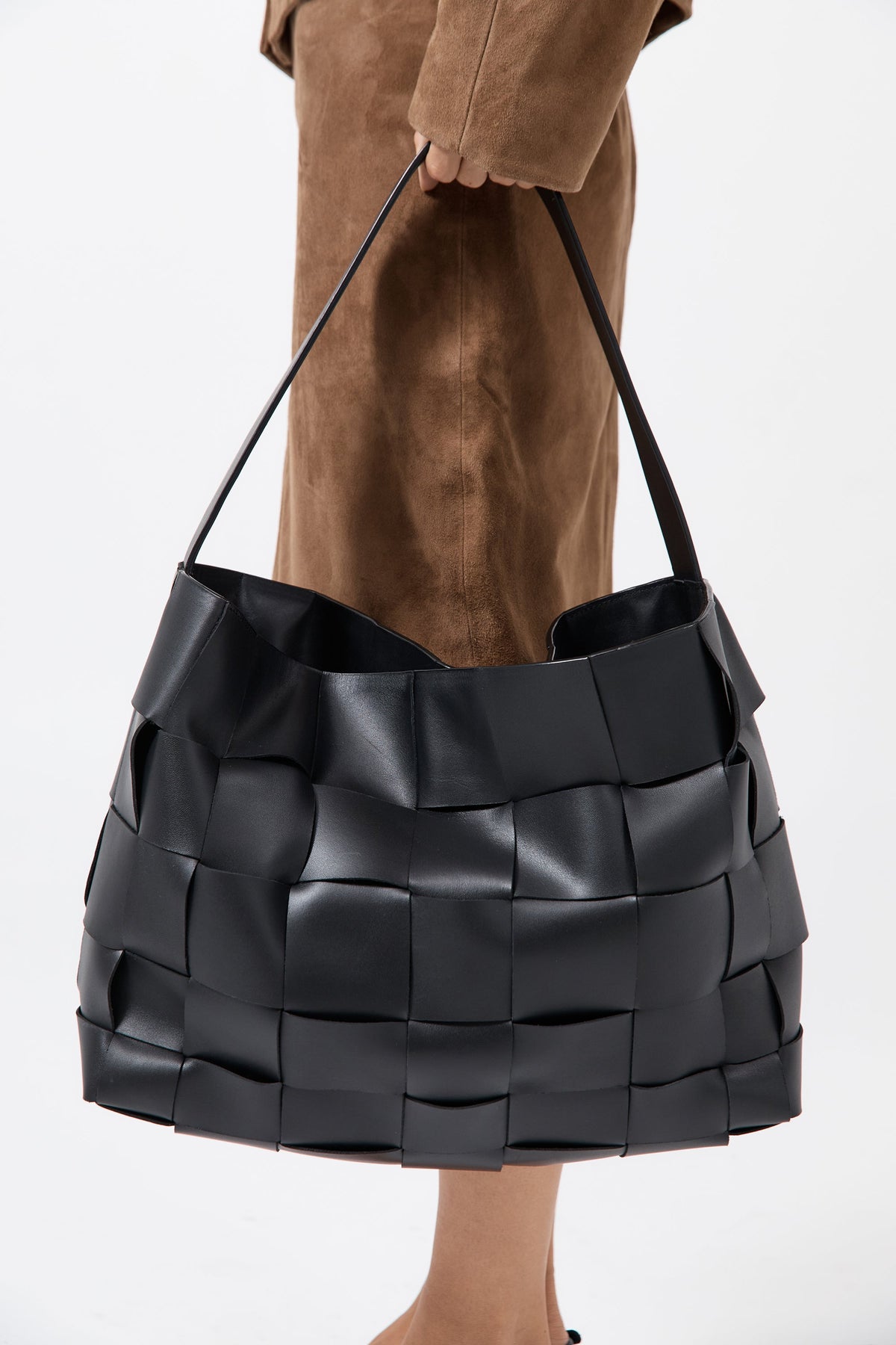 Woven Large Tote - Black
