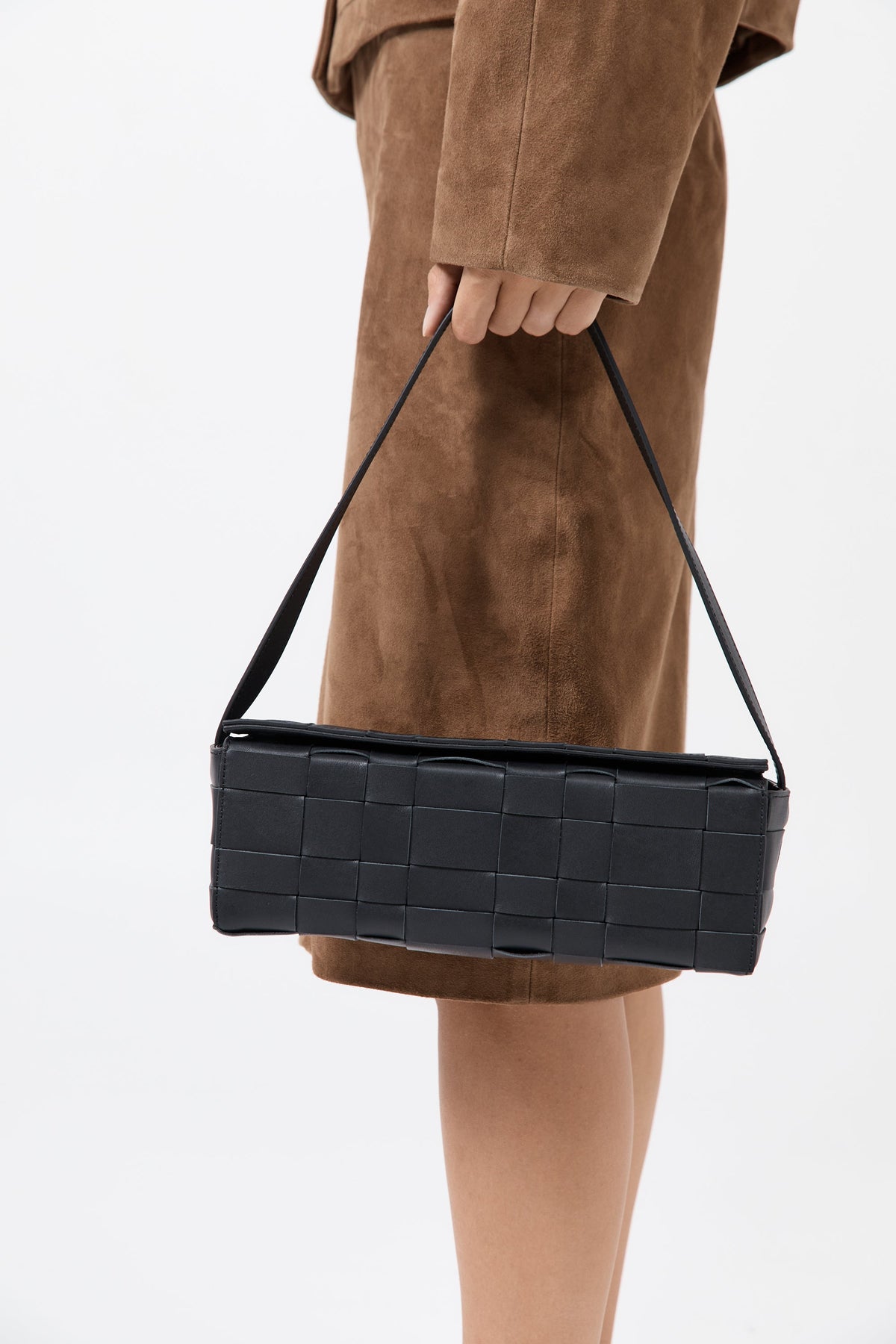 Woven East West Bag - Black