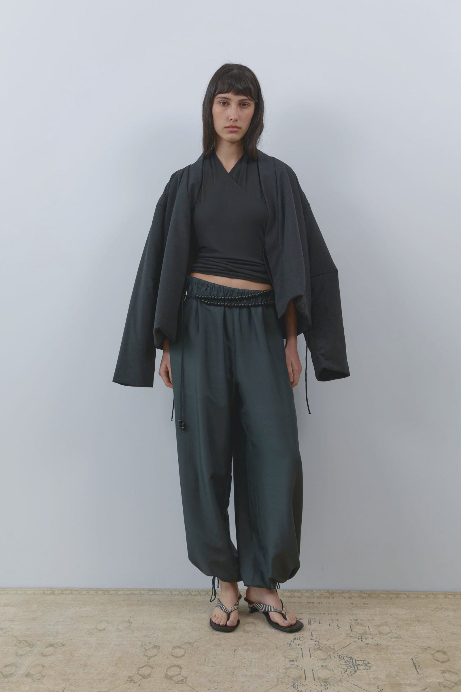 Pillow Wool Wrap Jacket - Dark Graphite