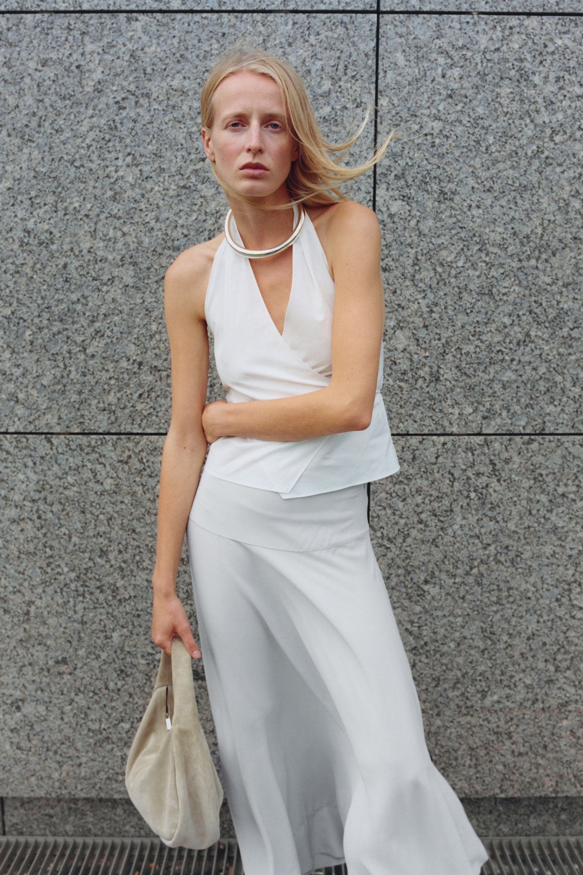 Oxford Wrap Top - White