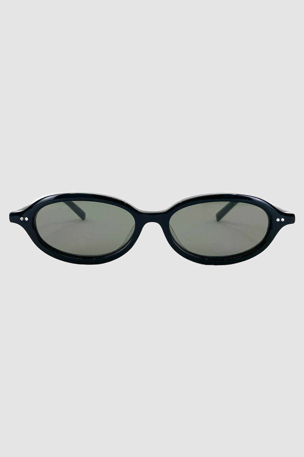 90s Slim Oval Sunglasses - Black