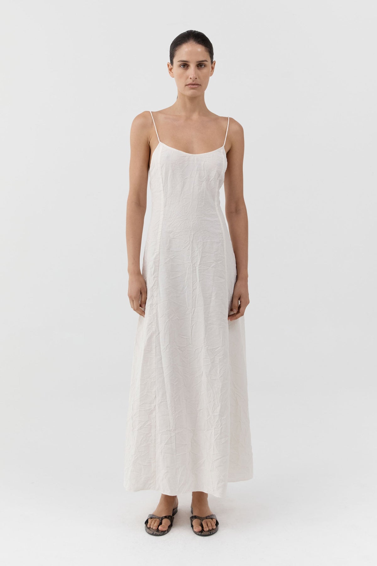 90s Crushed Silk Slip Dress - Talco