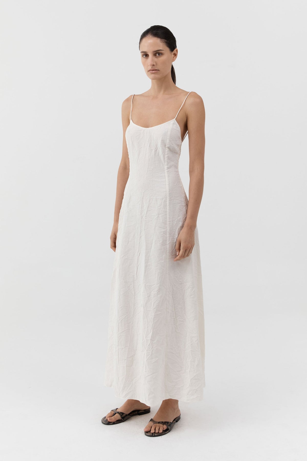 90s Crushed Silk Slip Dress - Talco