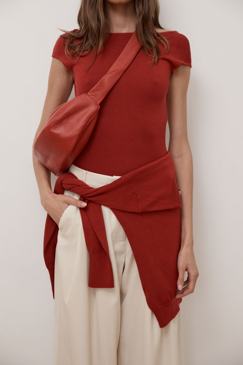 Soft Crescent Bag - Rosso