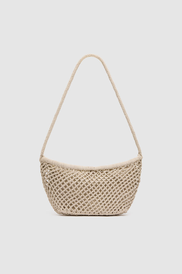 Mesh Crescent Bag - Ecru