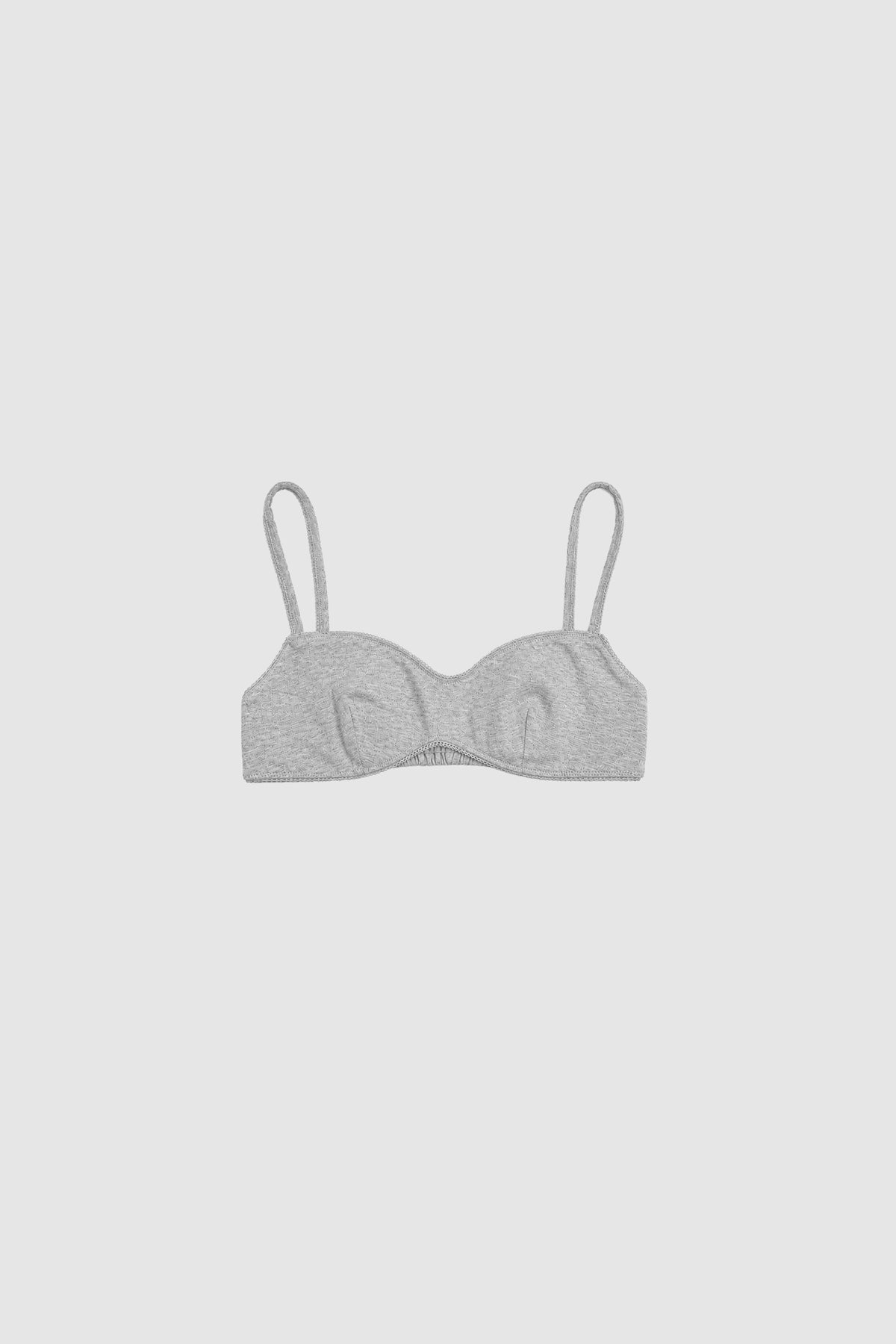 Pointelle Bralette - Grey Marle
