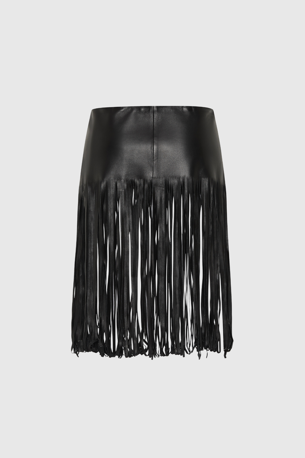 Fringe Belt Skirt - Black