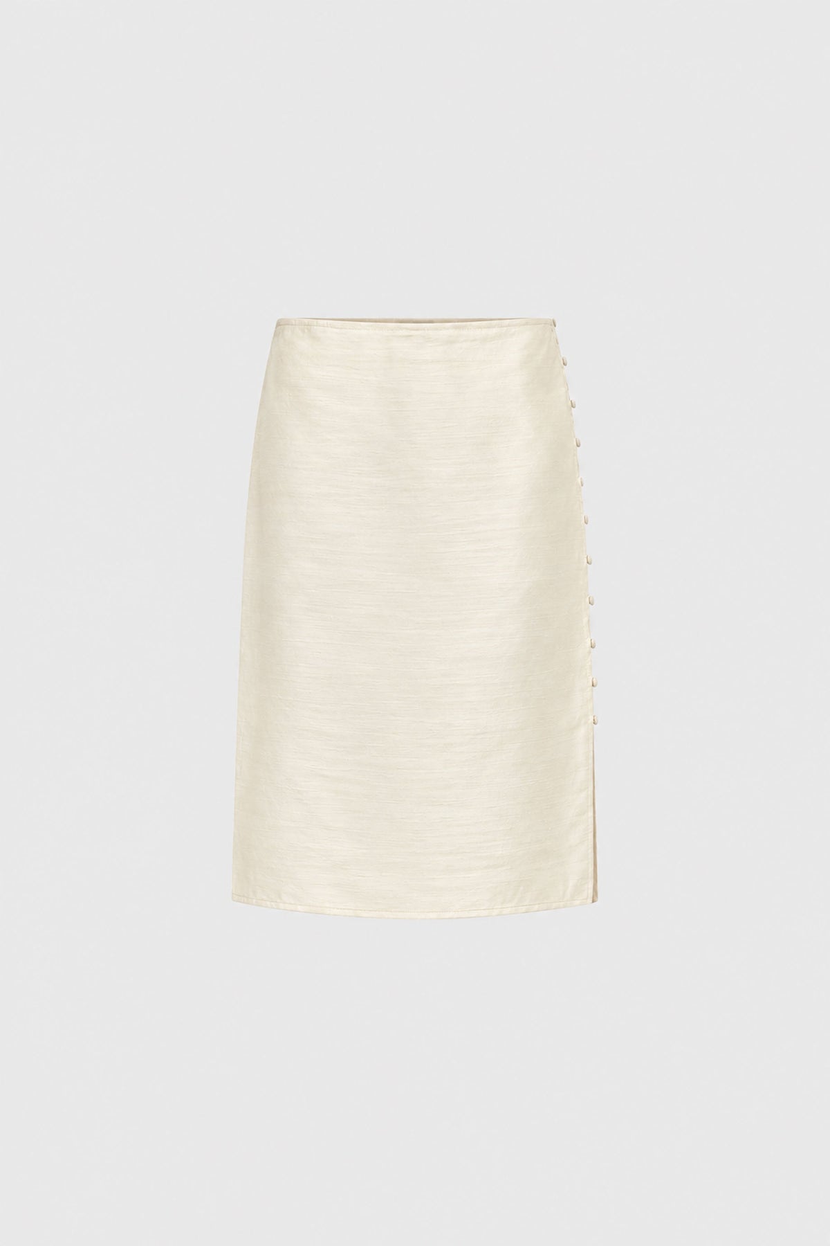 Raw Silk Pencil Skirt - Cloud Cream