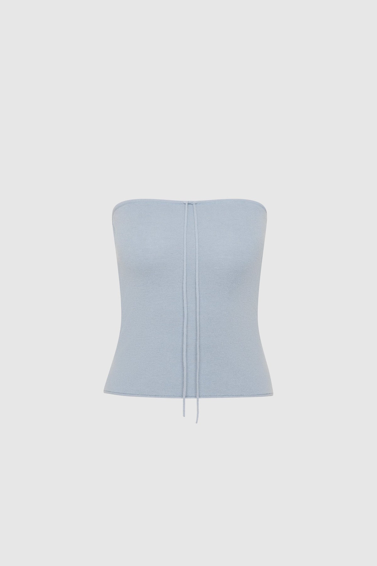 Wool Strapless Top - Light Steel