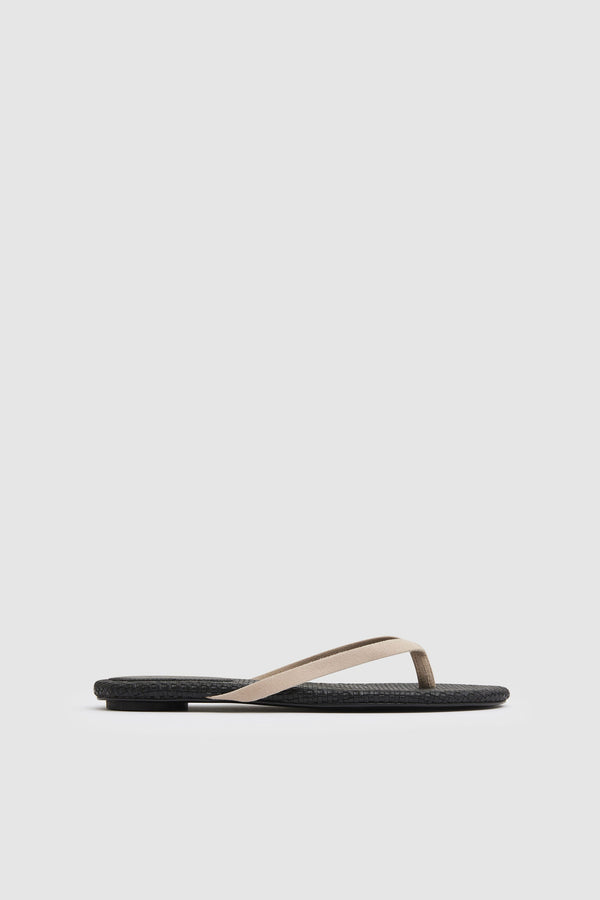 Suede Woven Flip Flop - Rock