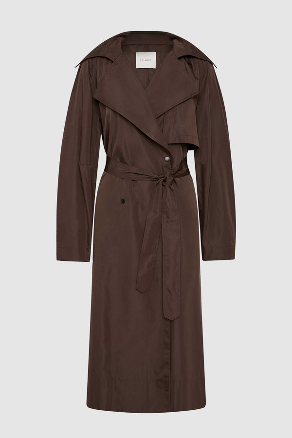 Paper Taffeta Relaxed Trench - Mocha