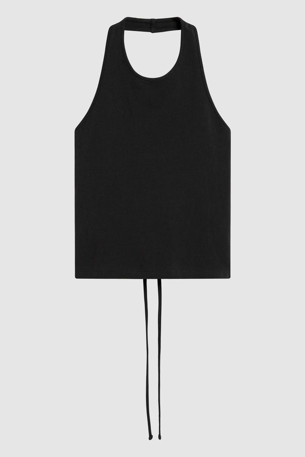 Soft Jersey Halter Top - Jet Black