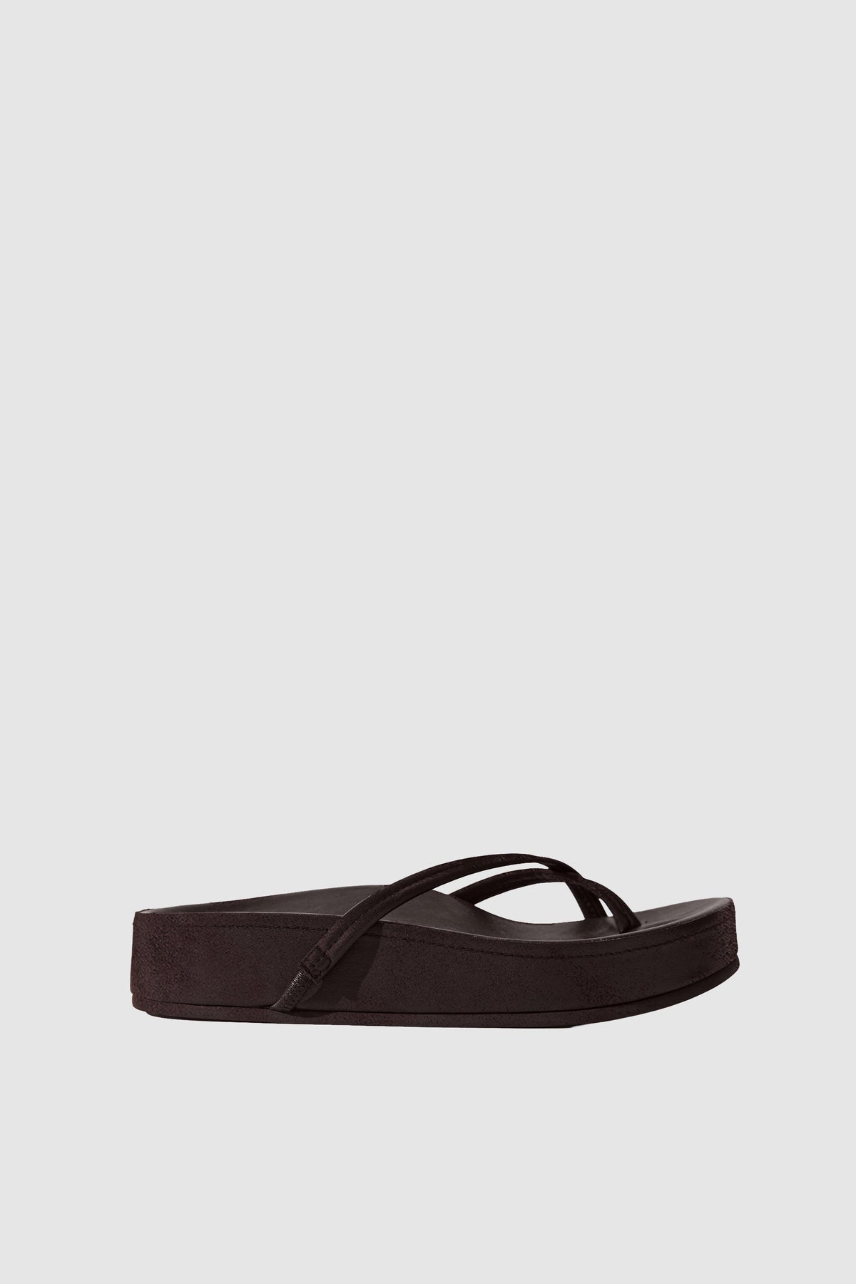 Suede Cross Strap Flatform - Coffee