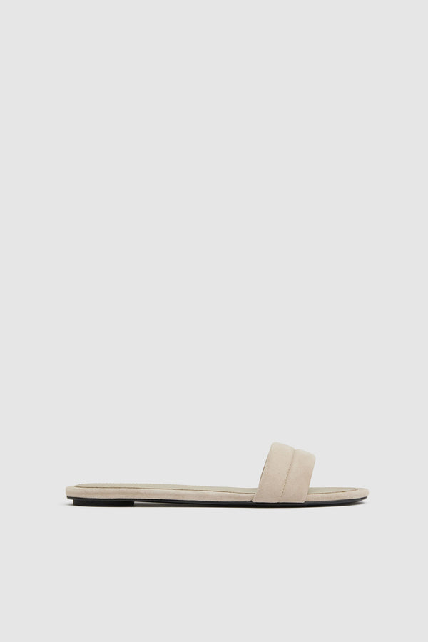 Suede Stitch Detail Slide - Rock