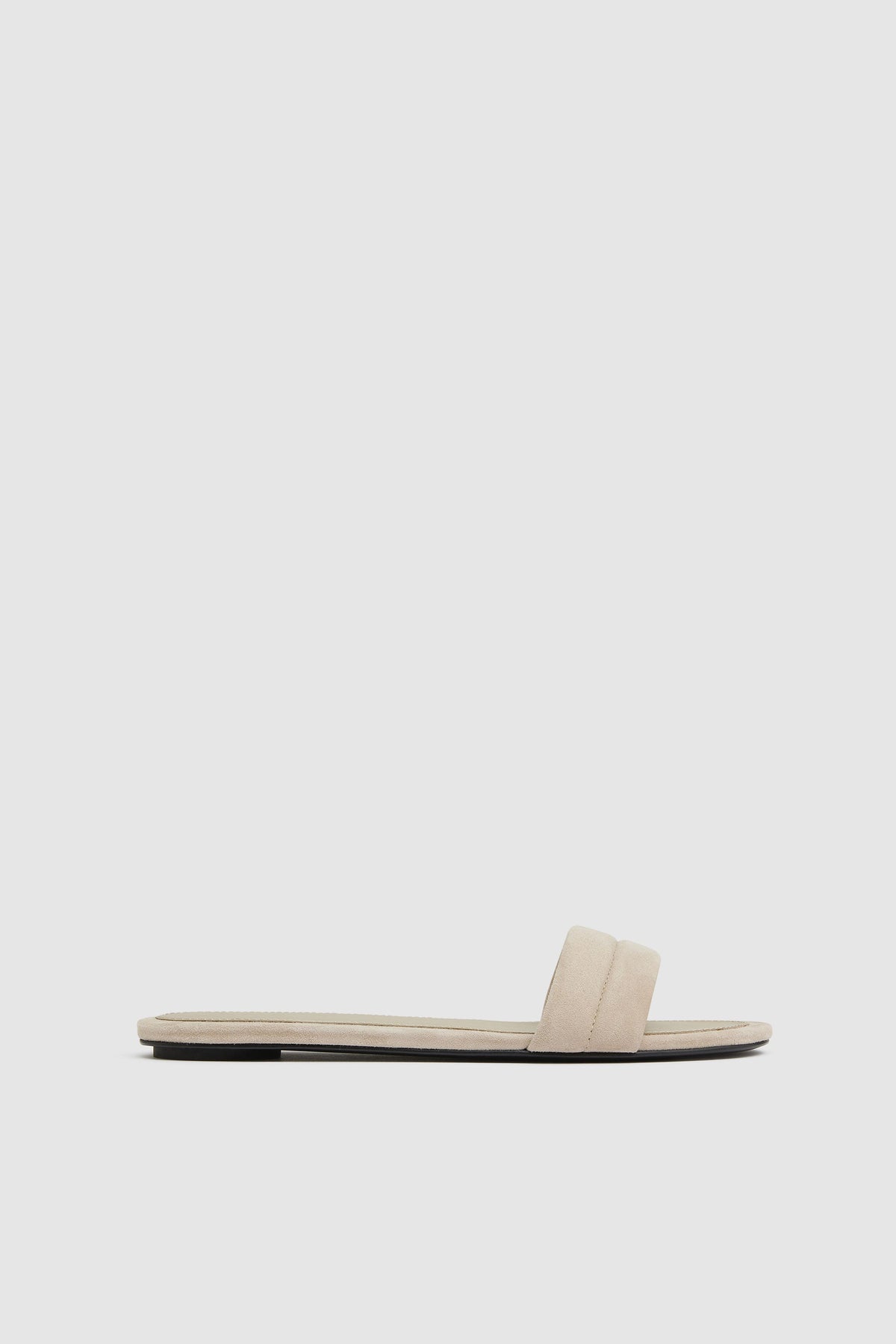 Suede Stitch Detail Slide - Rock
