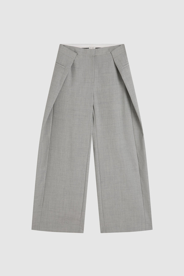 Tailored Fold Pants - Concrete