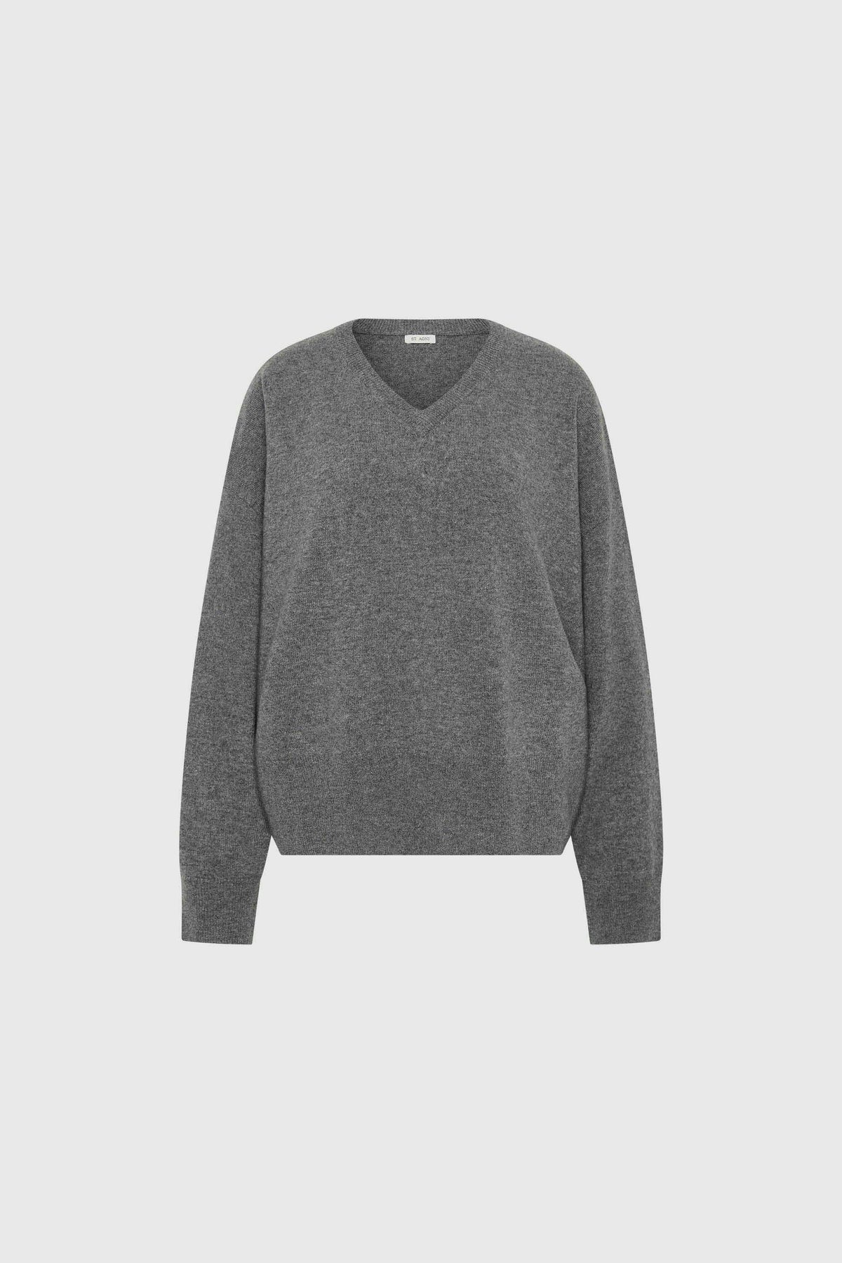 Cashmere V Sweater - Smoked Melange - Ghost