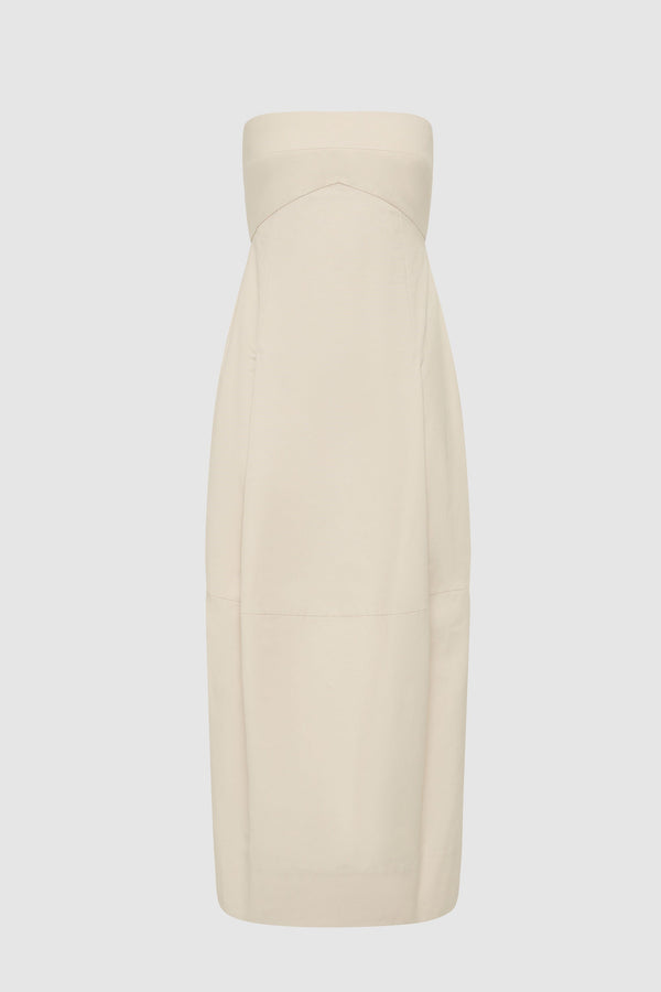 Canvas Pleat Cocoon Dress - Shell