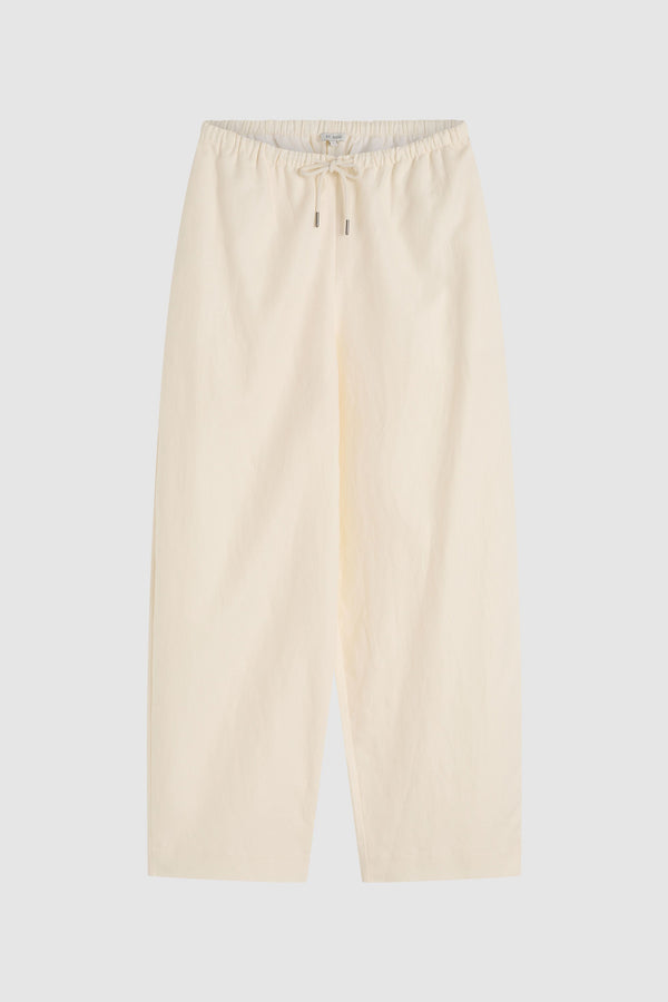 Fine Drawstring Relaxed Pants - Ivory