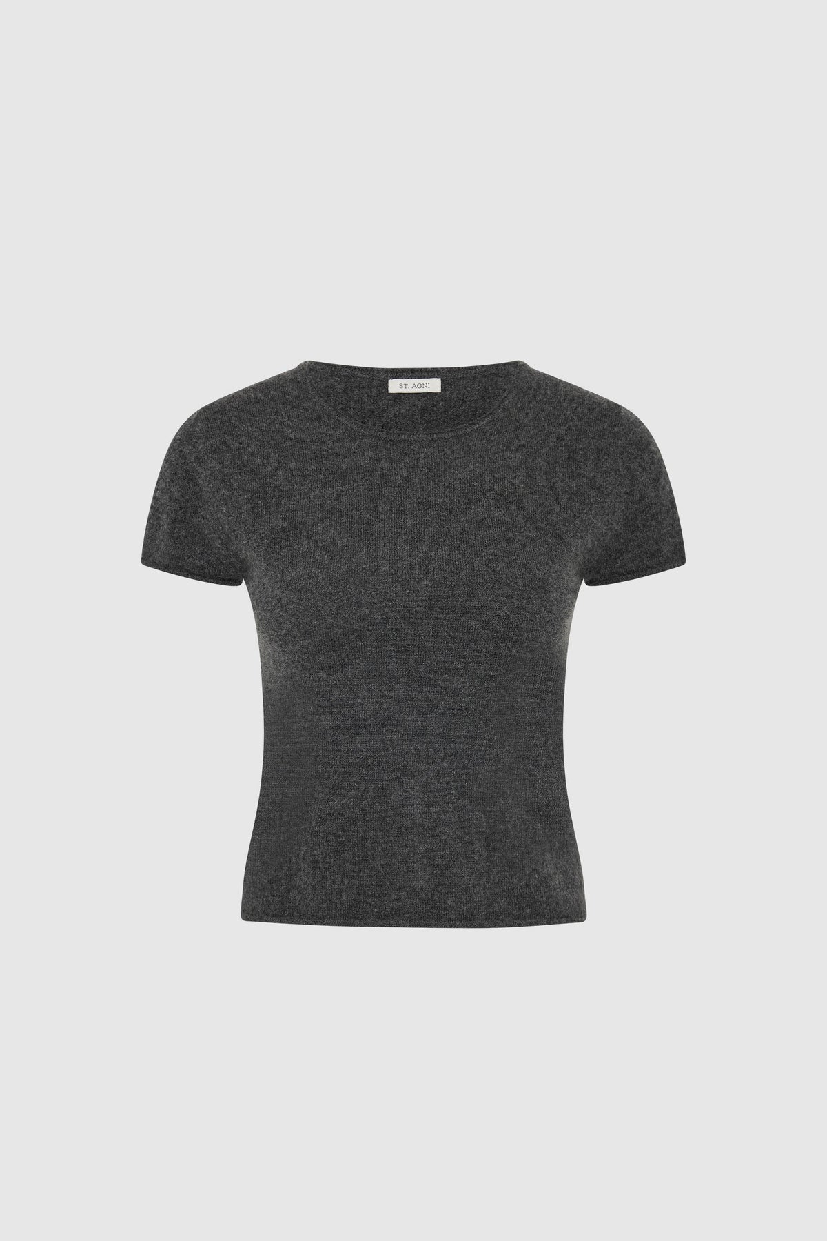Fine Merino Wool Baby Tee - Charcoal Melange