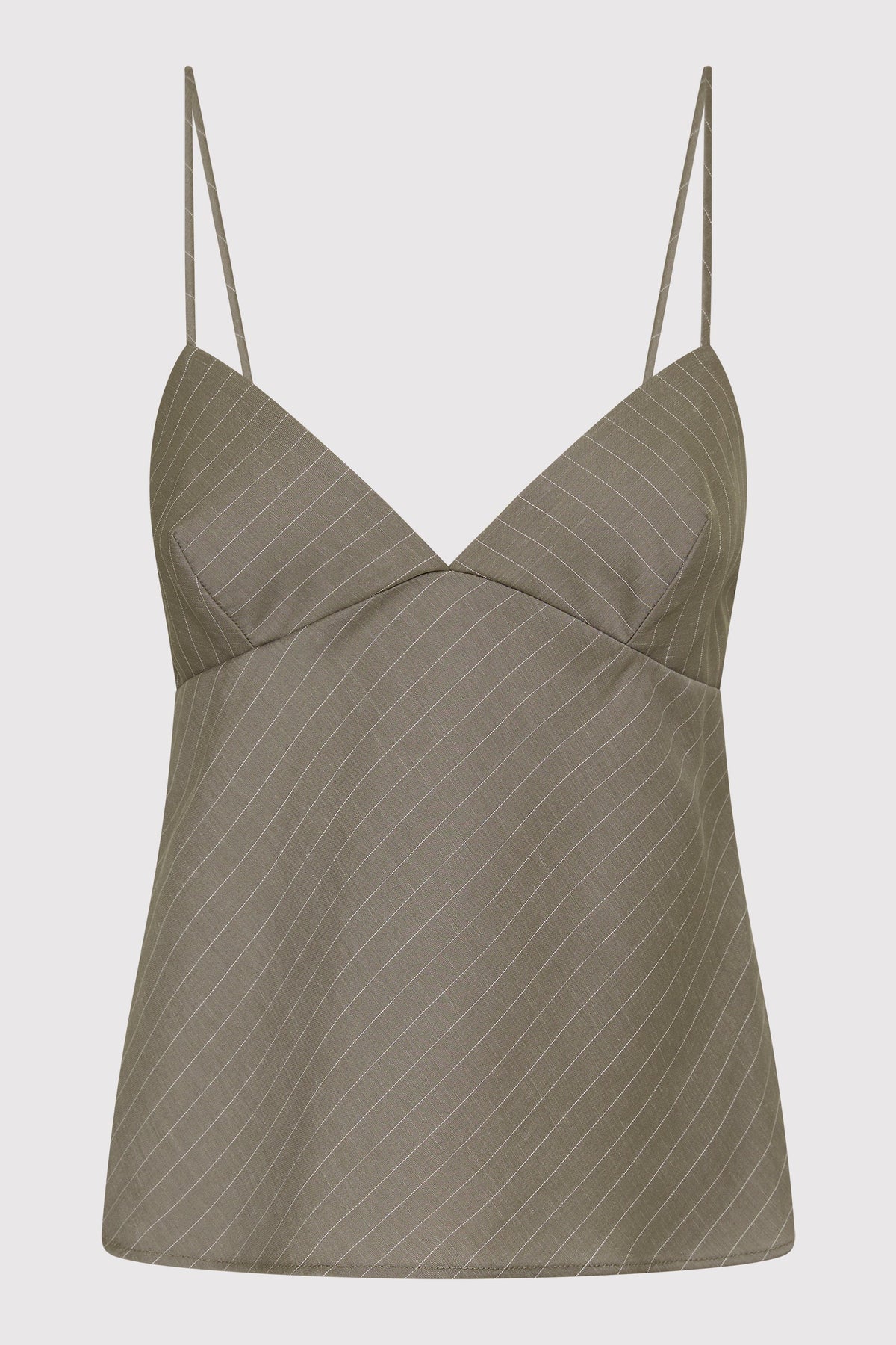 Bias Cami - Khaki Pinstripe