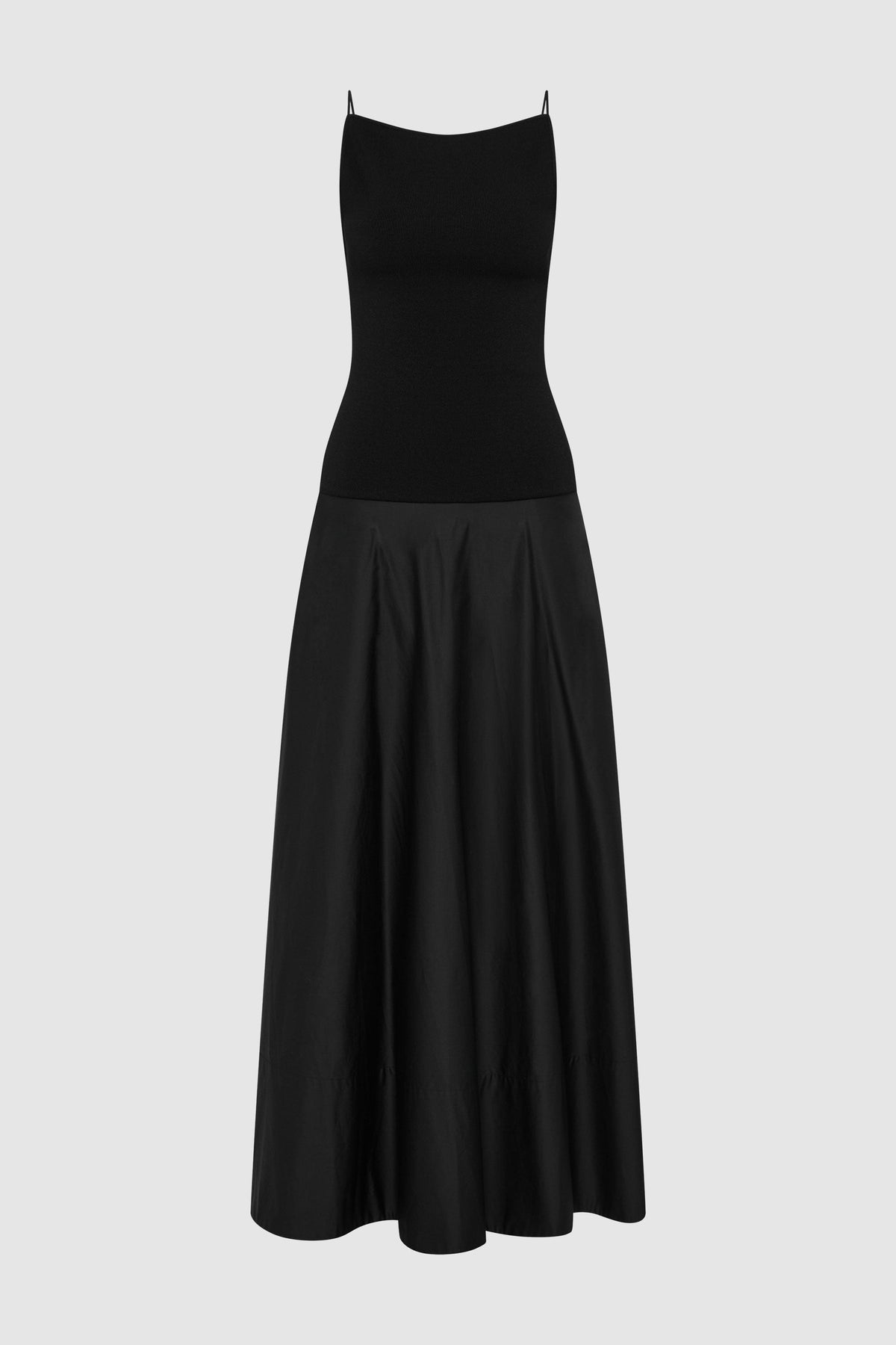 Backless Circle Hem Dress - Black