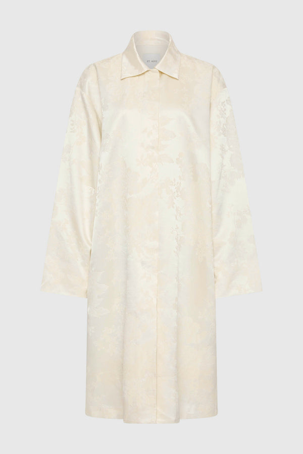 Silk Wool Jacquard Coat - Talco