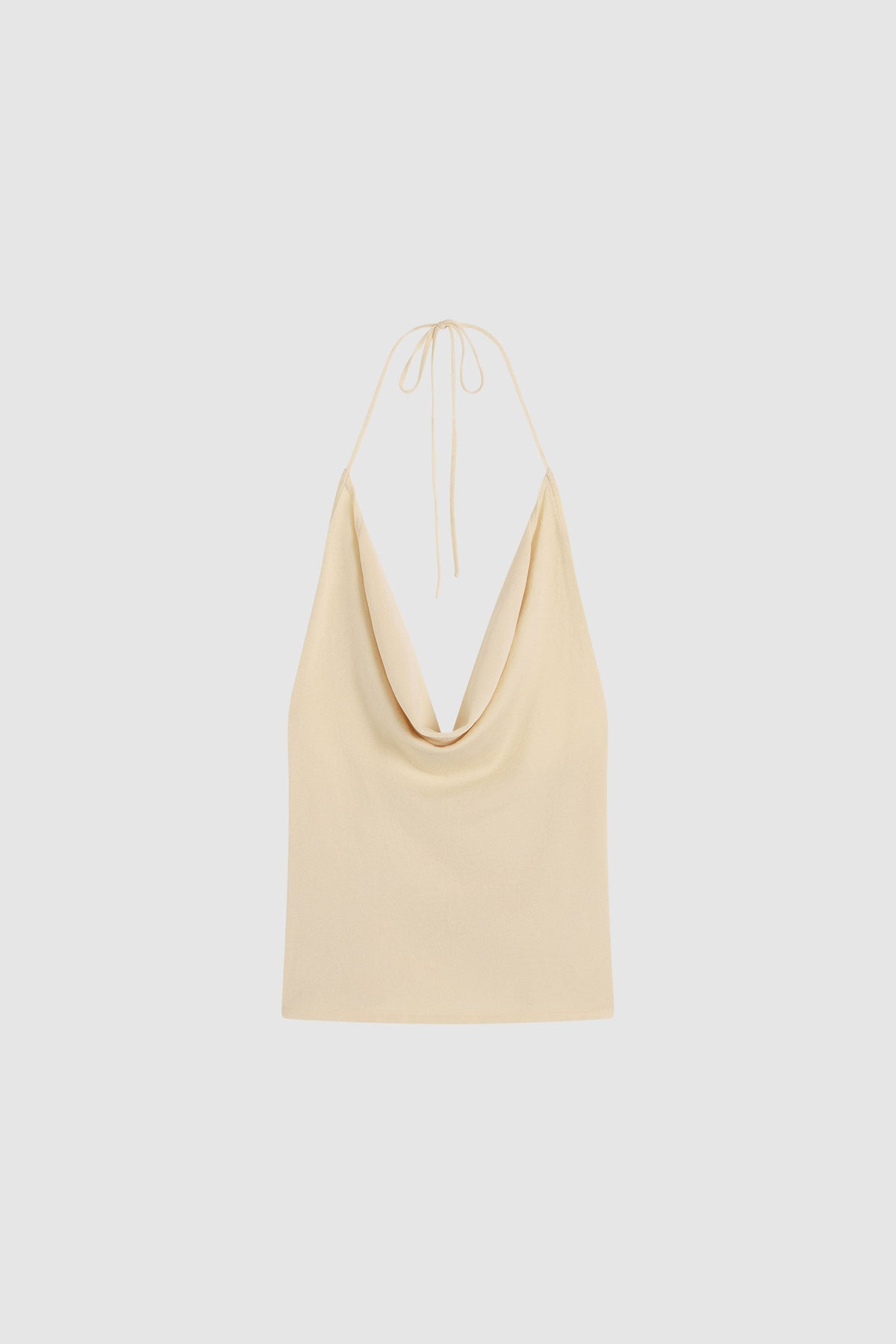 Cowl Halter Knit Top - Shell