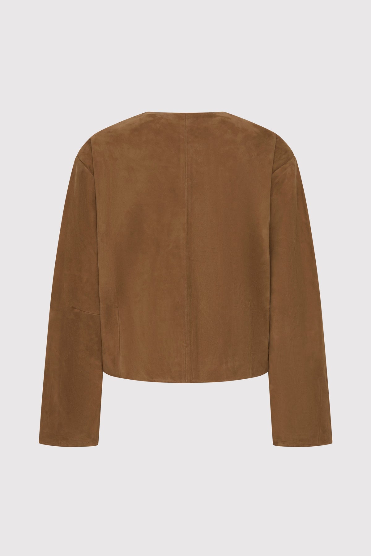Suede Utility Cocoon Bomber - Toffee