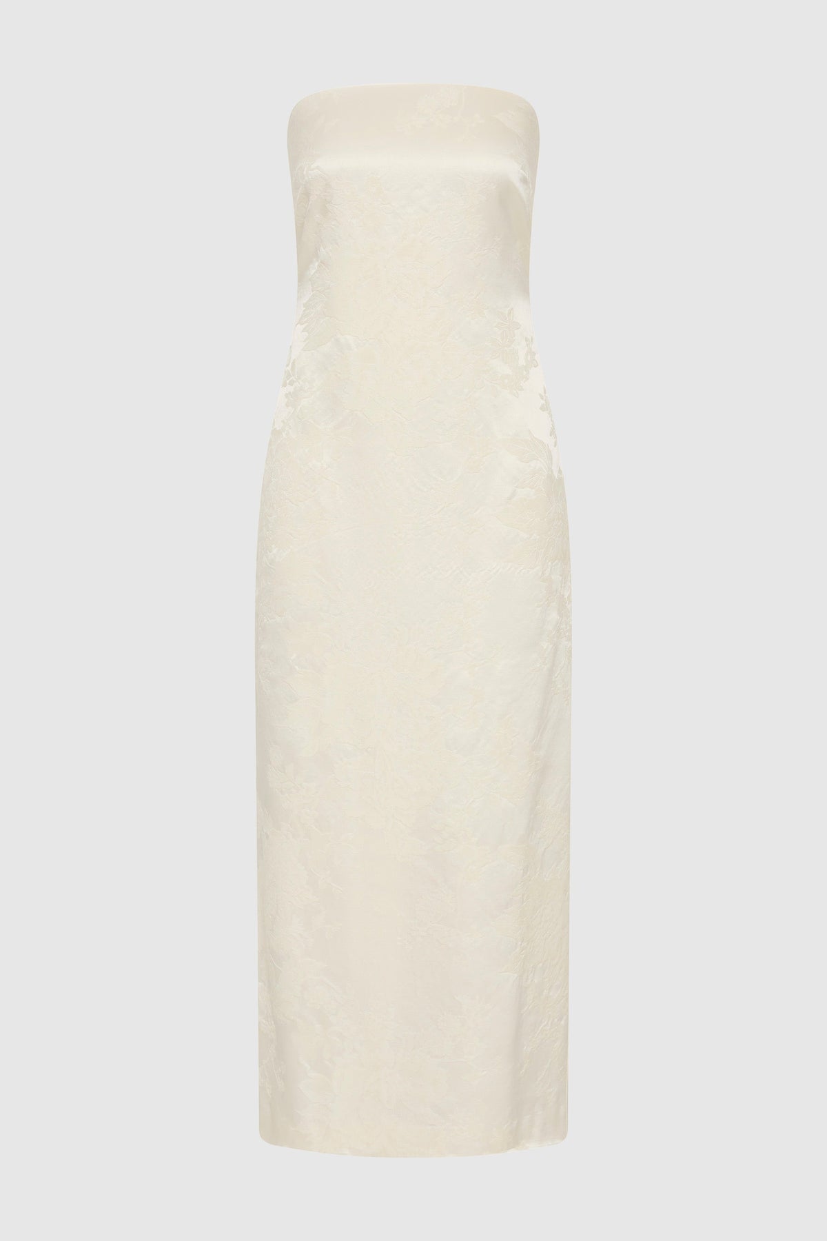 Silk Wool Jacquard Strapless Dress - Talco - Ghost