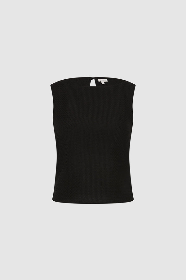 Textured Weave Top - Black