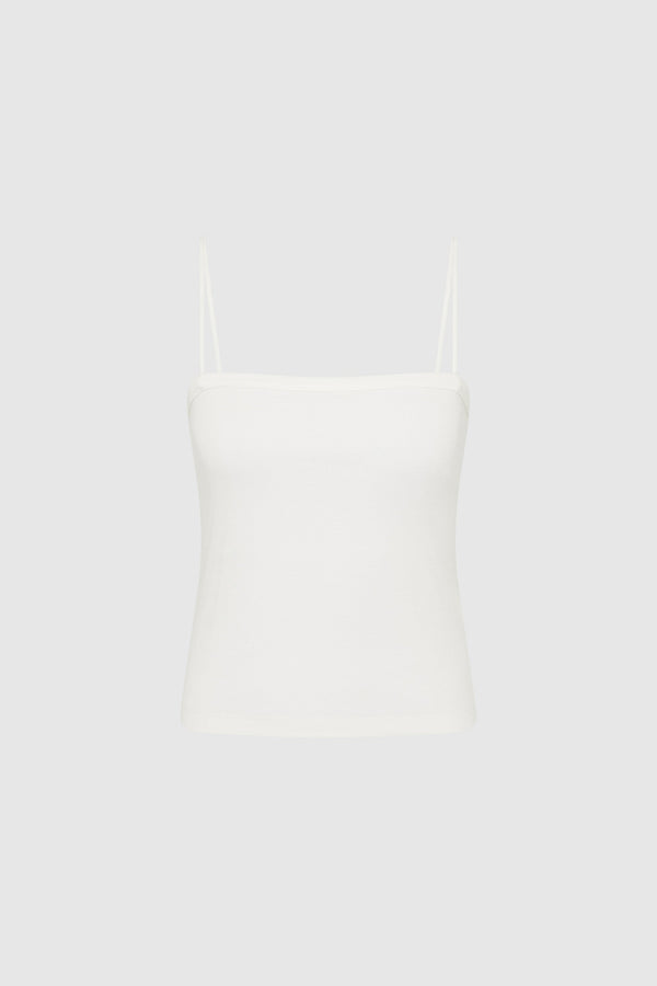 Organic Cotton Square Neck Cami - White