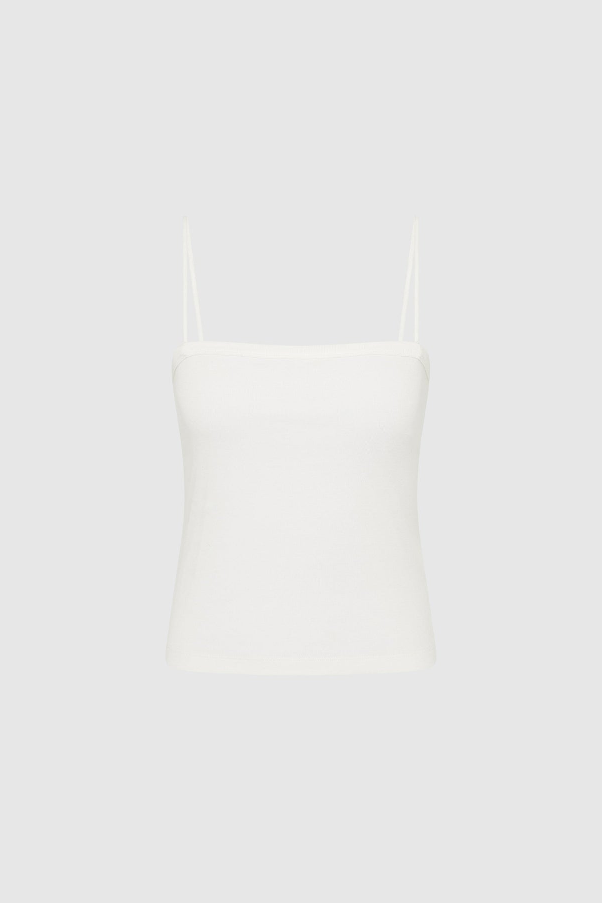 Organic Cotton Square Neck Cami - White