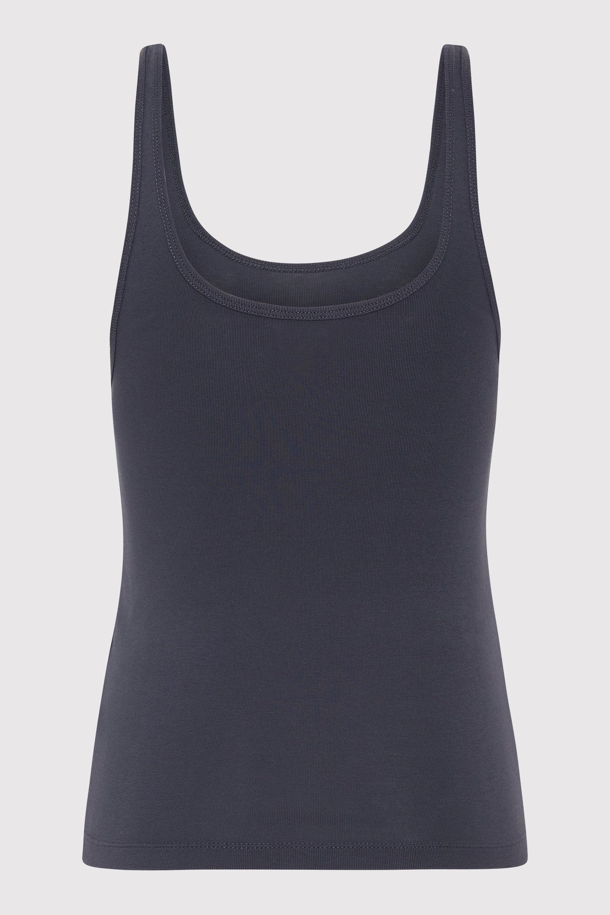 Organic Cotton Slim Scoop Tank - Storm