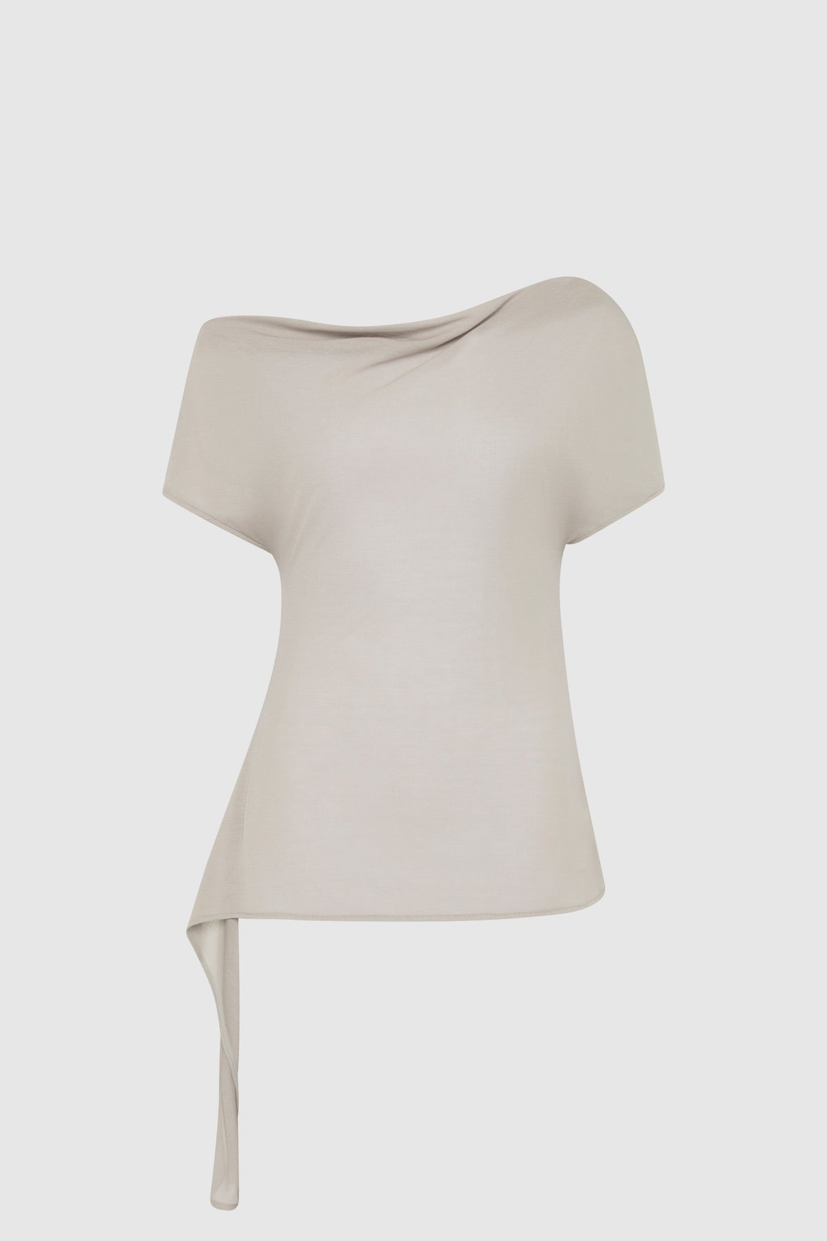 Fine Jersey Off Shoulder Top - Soft Ash